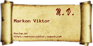 Markon Viktor névjegykártya